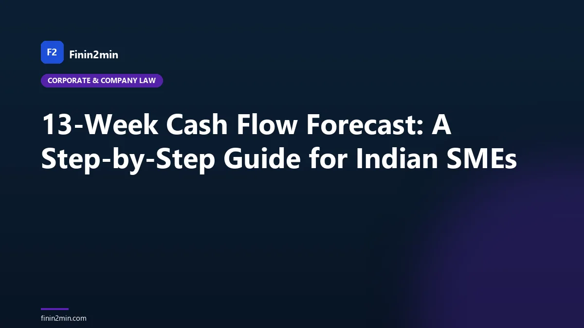 13-Week Cash Flow Forecast: A Step-by-Step Guide for Indian SMEs