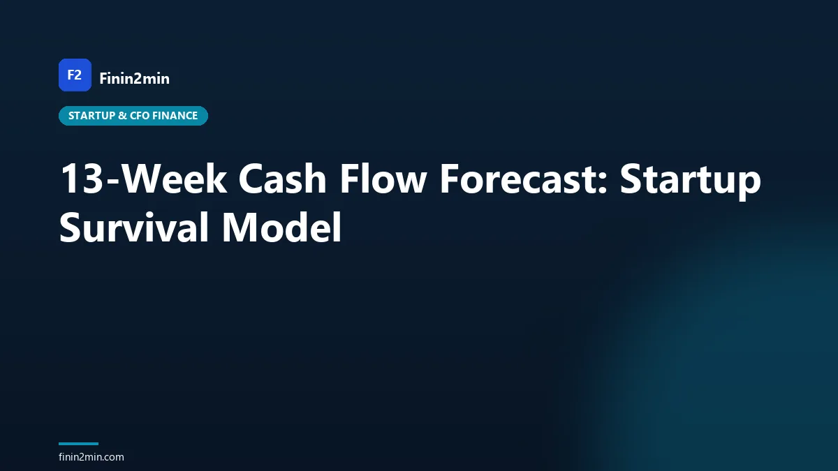 13-Week Cash Flow Forecast: Startup Survival Model
