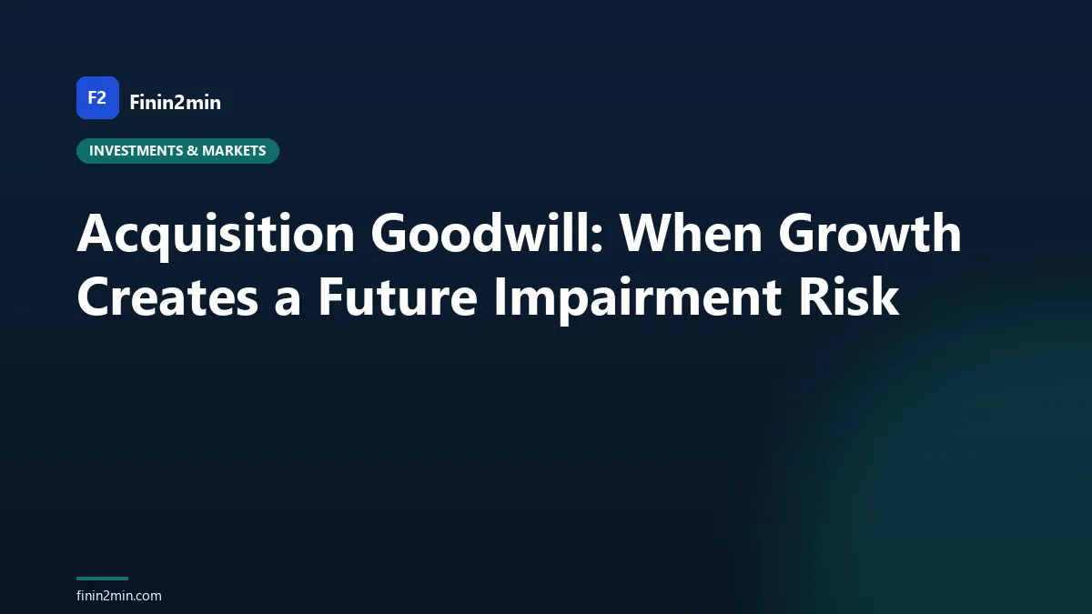 Acquisition Goodwill: When Growth Creates a Future Impairment Risk