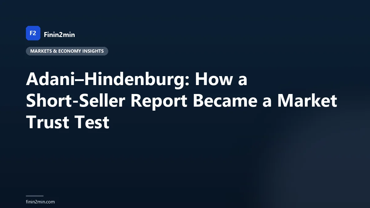 Adani–Hindenburg: How a Short-Seller Report Became a Market Trust Test