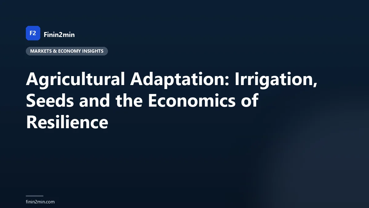 Agricultural Adaptation: Irrigation, Seeds and the Economics of Resilience
