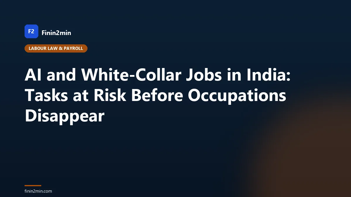AI and White-Collar Jobs in India: Tasks at Risk Before Occupations Disappear