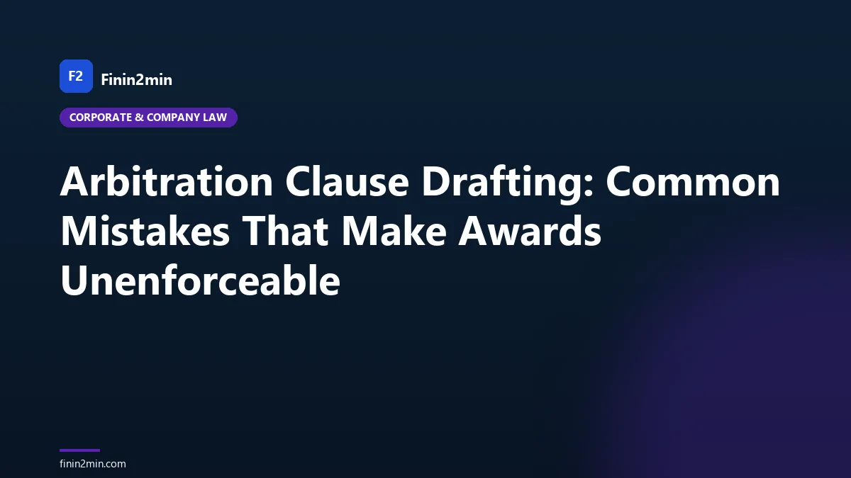 Arbitration Clause Drafting: Common Mistakes That Make Awards Unenforceable