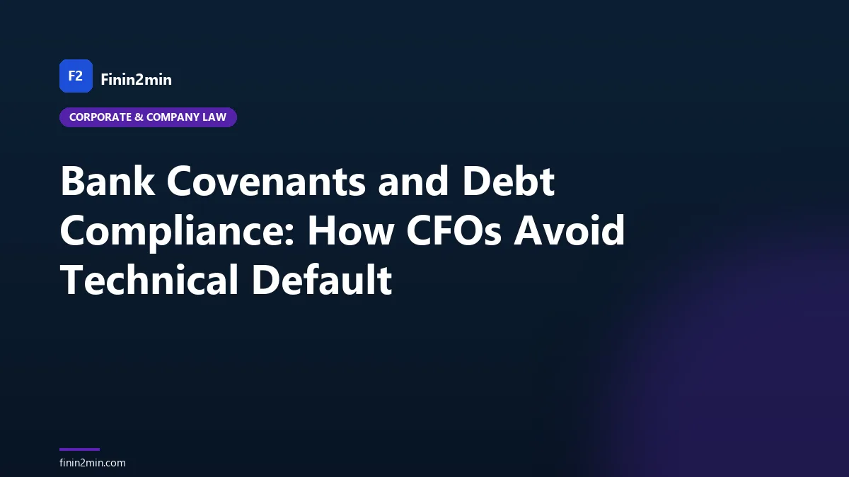 Bank Covenants and Debt Compliance: How CFOs Avoid Technical Default
