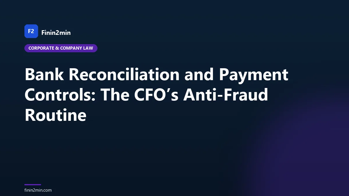 Bank Reconciliation and Payment Controls: The CFO’s Anti-Fraud Routine