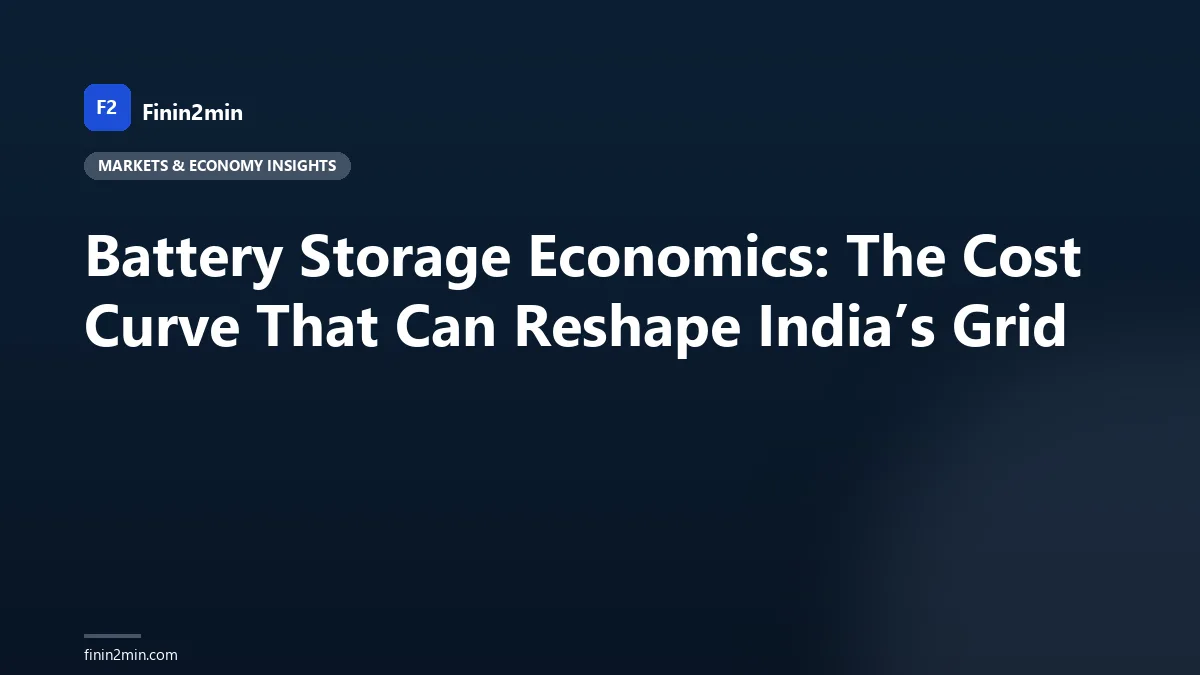Battery Storage Economics: The Cost Curve That Can Reshape India’s Grid