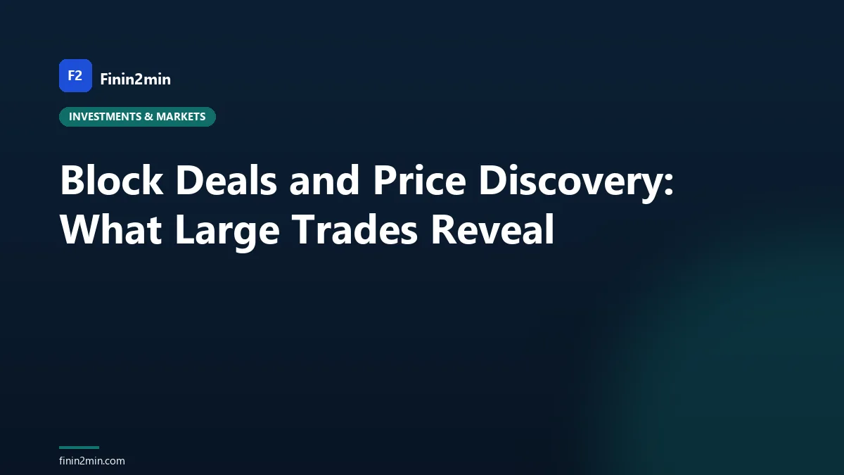 Block Deals and Price Discovery: What Large Trades Reveal