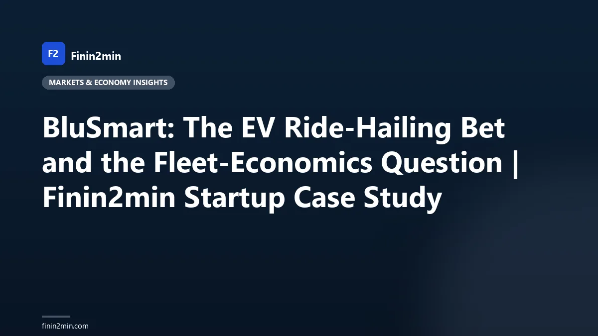BluSmart: The EV Ride-Hailing Bet and the Fleet-Economics Question | Finin2min Startup Case Study