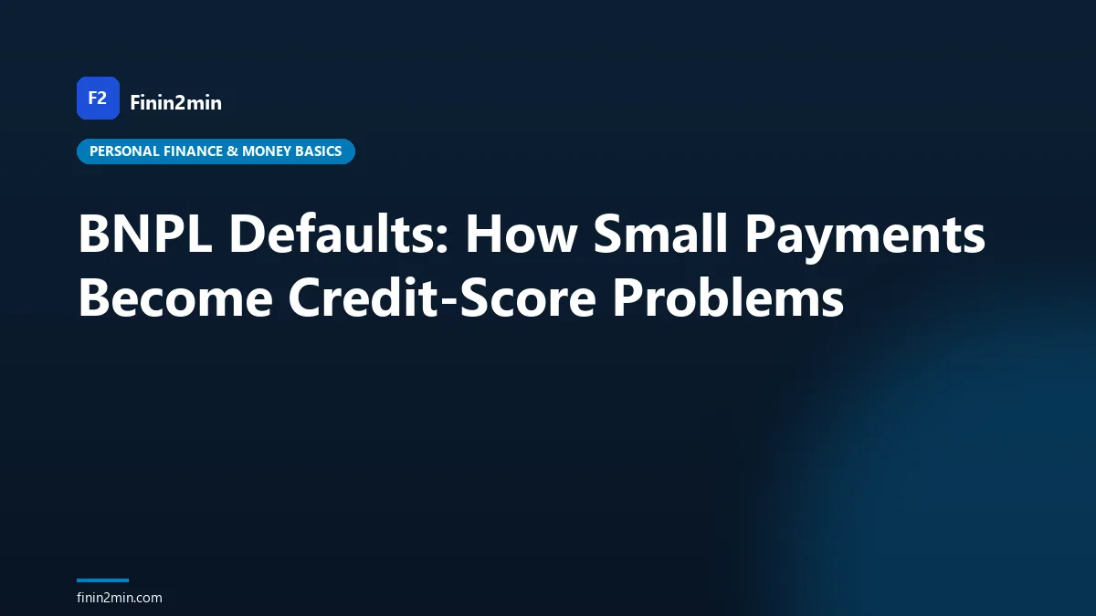 BNPL Defaults: How Small Payments Become Credit-Score Problems