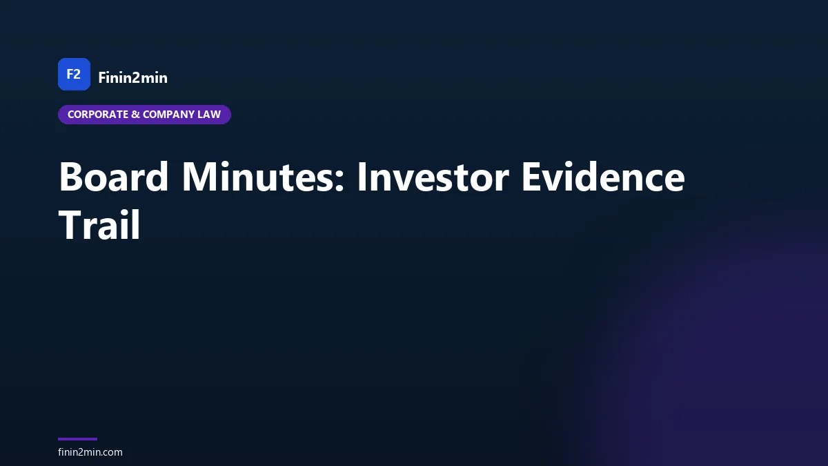 Board Minutes: Investor Evidence Trail