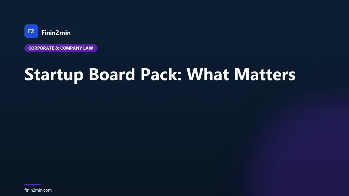 Startup Board Pack: What Matters