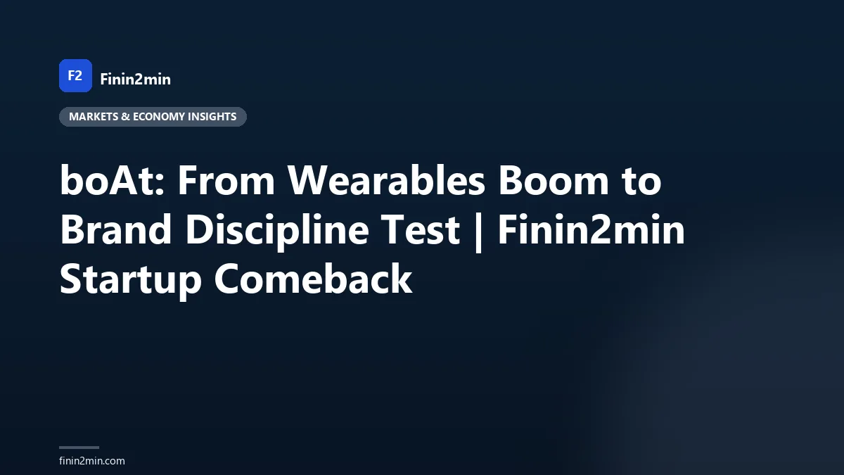 boAt: From Wearables Boom to Brand Discipline Test | Finin2min Startup Comeback