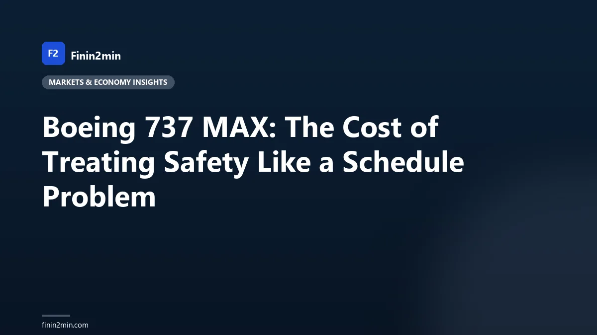 Boeing 737 MAX: The Cost of Treating Safety Like a Schedule Problem