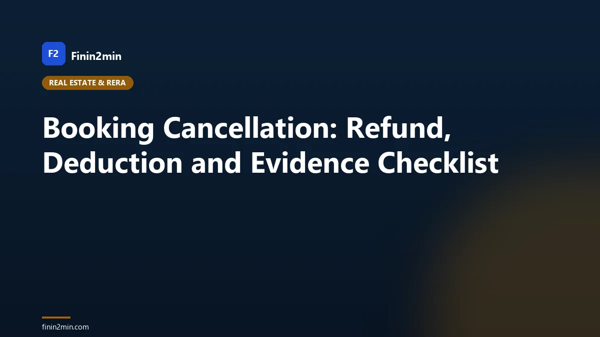 Booking Cancellation: Refund, Deduction and Evidence Checklist