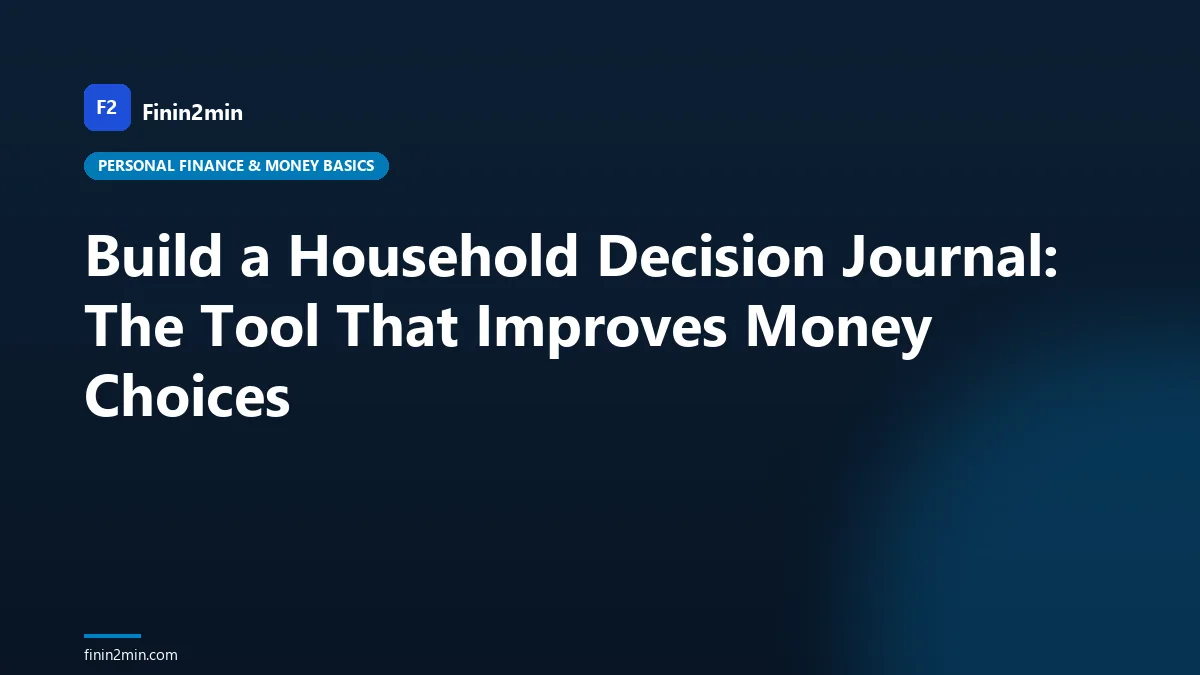 Build a Household Decision Journal: The Tool That Improves Money Choices