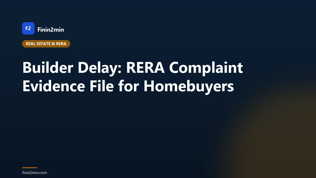 Builder Delay: RERA Complaint Evidence File for Homebuyers
