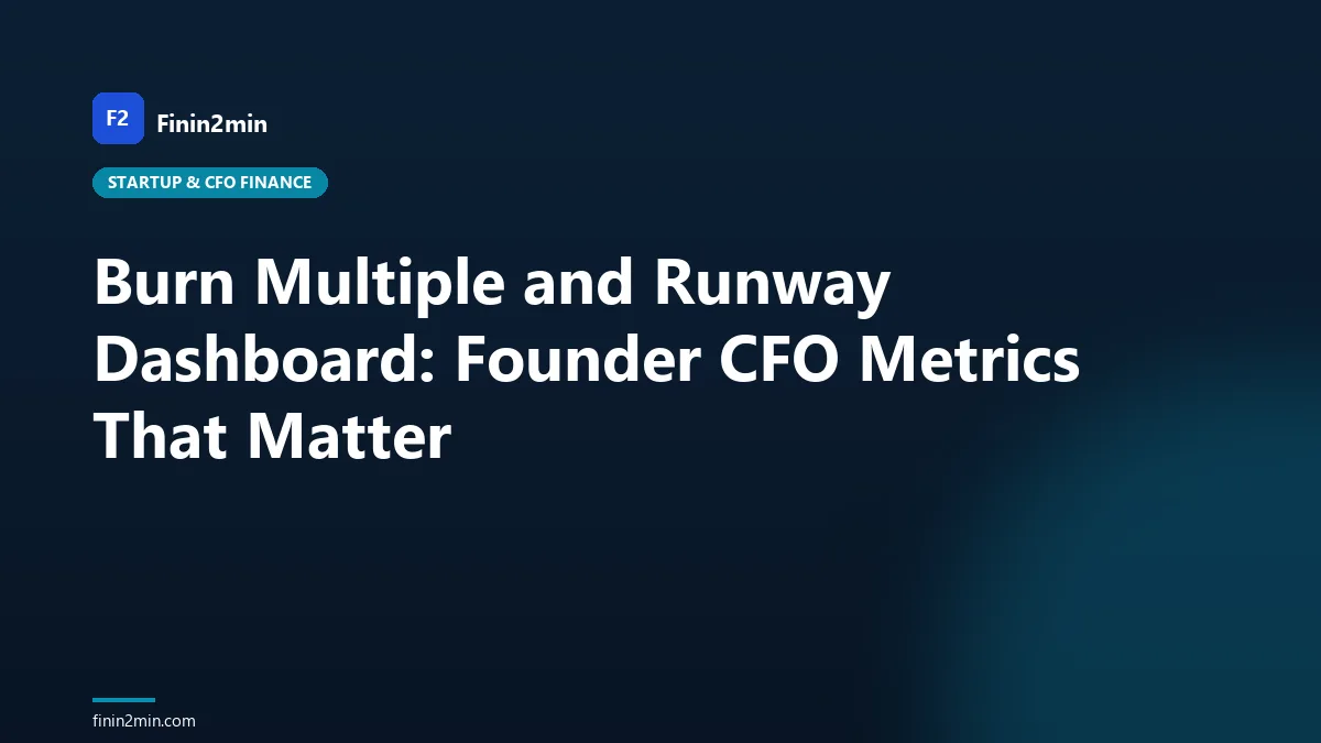 Burn Multiple and Runway Dashboard: Founder CFO Metrics That Matter