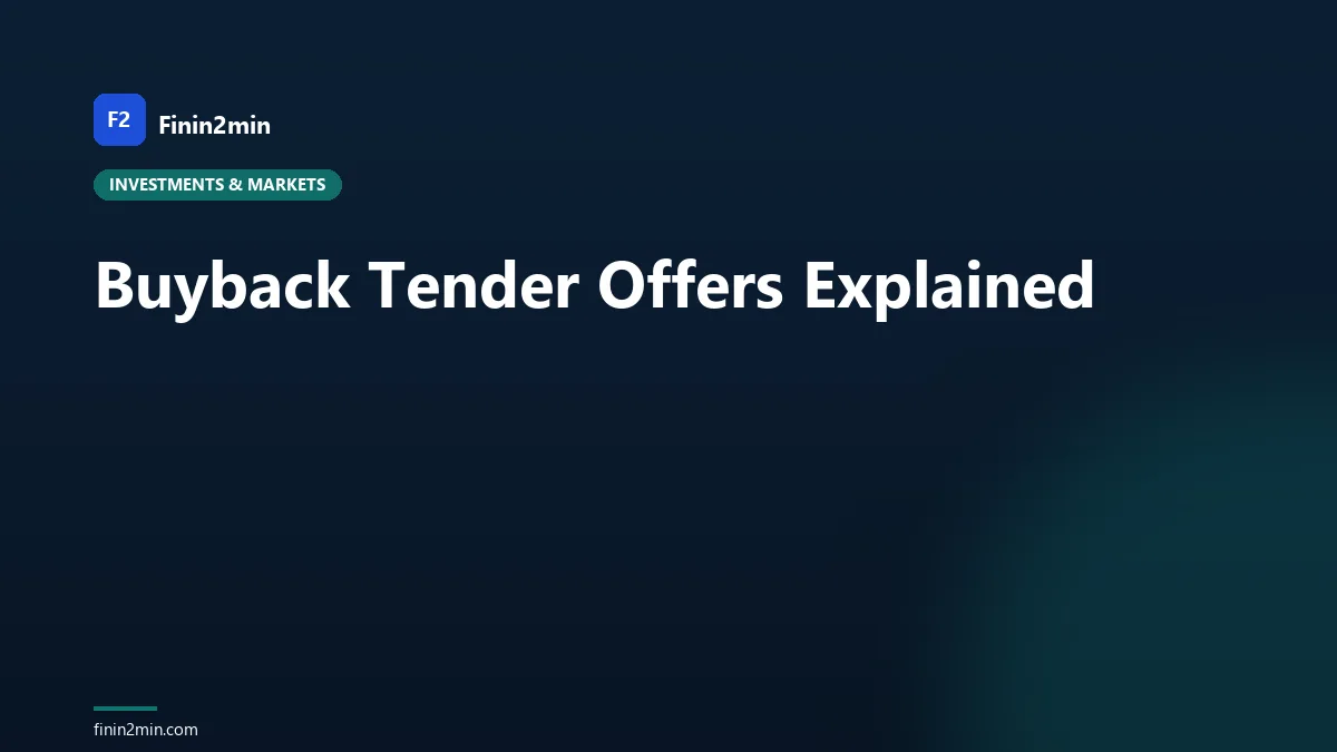 Buyback Tender Offers Explained