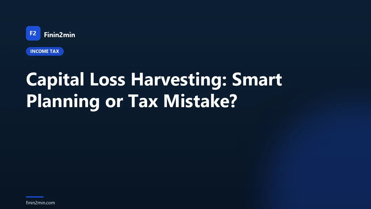 Capital Loss Harvesting: Smart Planning or Tax Mistake?
