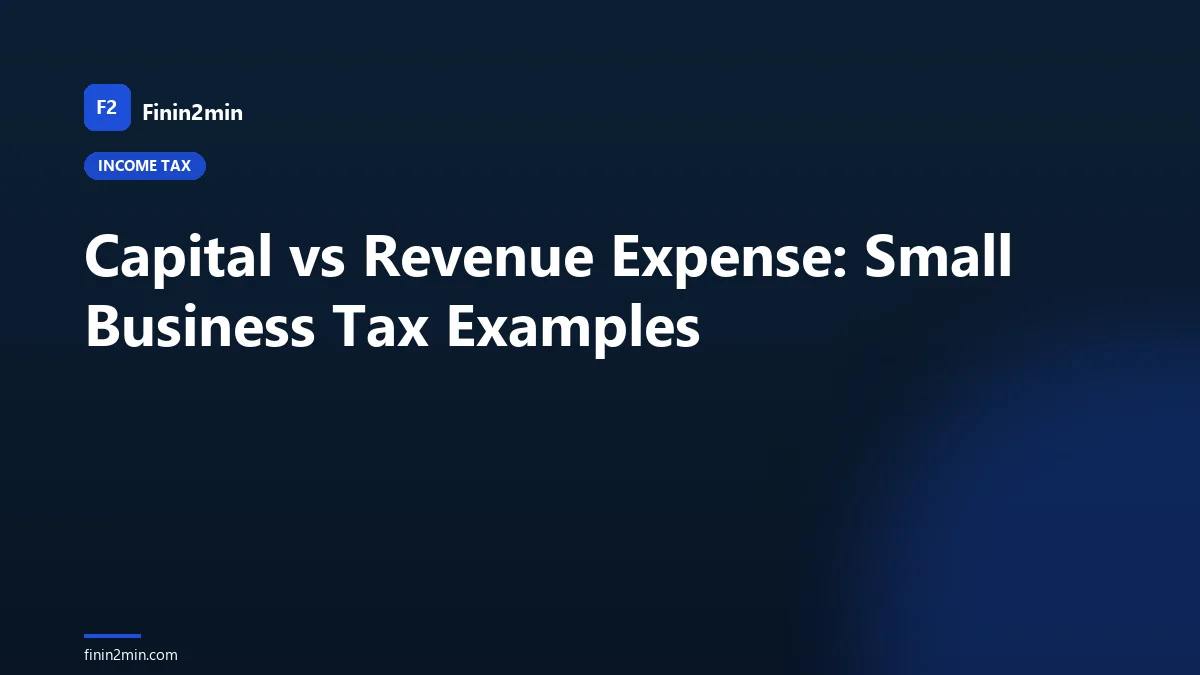 Capital vs Revenue Expense: Small Business Tax Examples