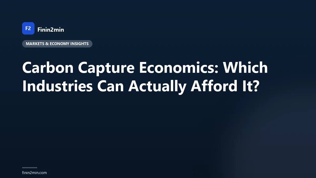 Carbon Capture Economics: Which Industries Can Actually Afford It?