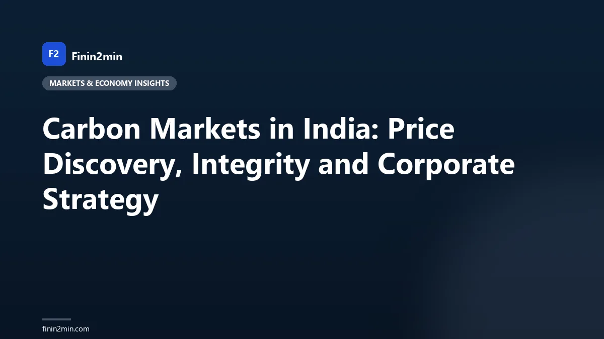 Carbon Markets in India: Price Discovery, Integrity and Corporate Strategy