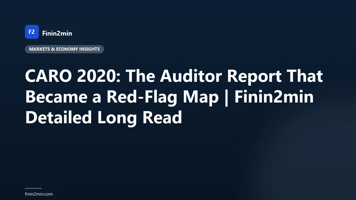 CARO 2020: The Auditor Report That Became a Red-Flag Map | Finin2min Detailed Long Read
