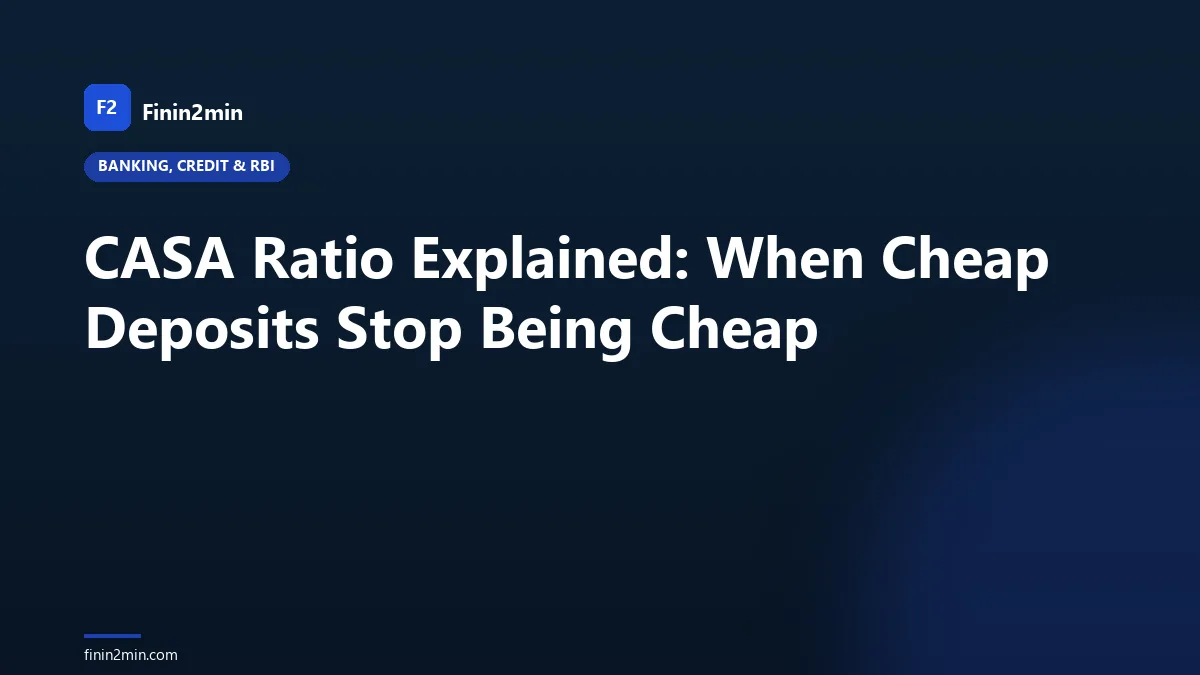 CASA Ratio Explained: When Cheap Deposits Stop Being Cheap