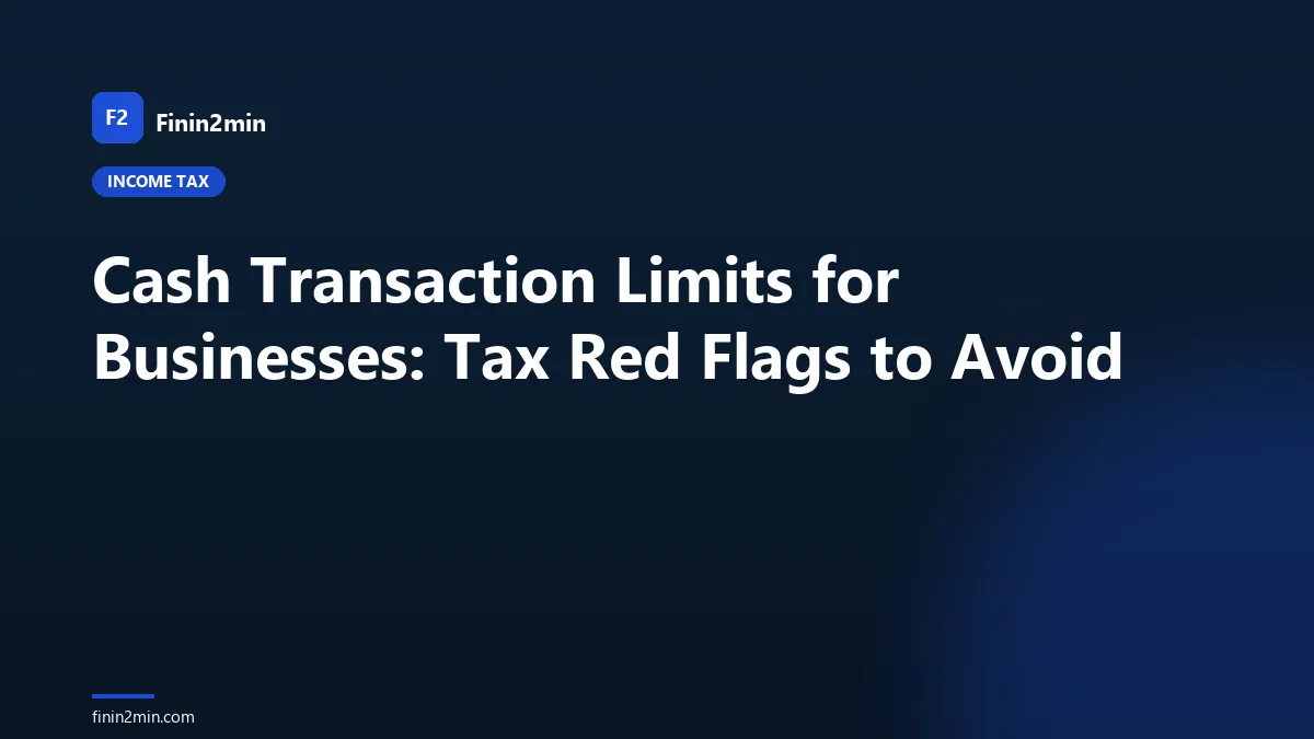 Cash Transaction Limits for Businesses: Tax Red Flags to Avoid
