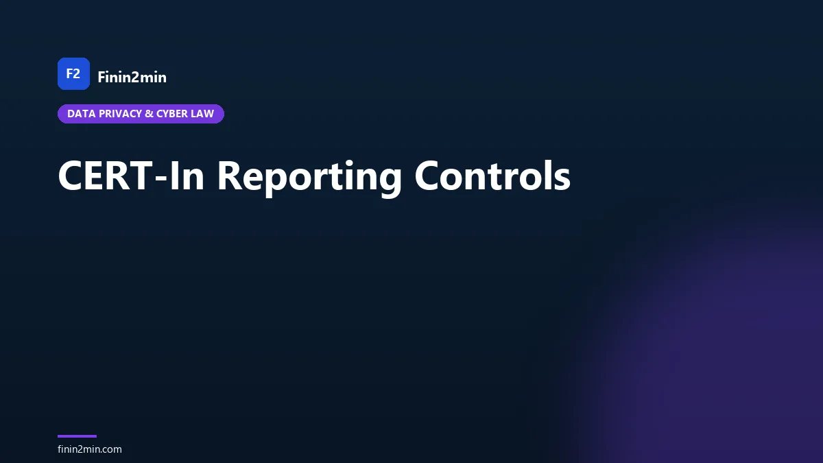 CERT-In Reporting Controls