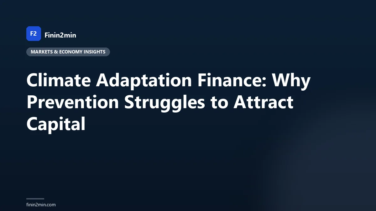 Climate Adaptation Finance: Why Prevention Struggles to Attract Capital