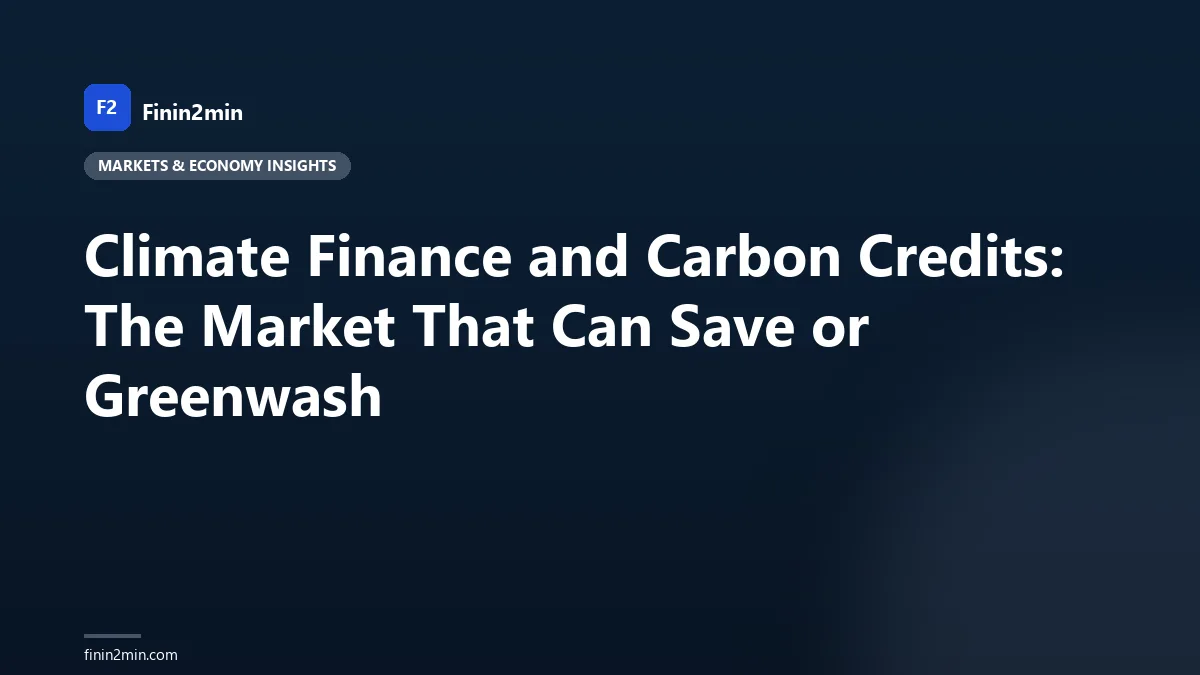 Climate Finance and Carbon Credits: The Market That Can Save or Greenwash