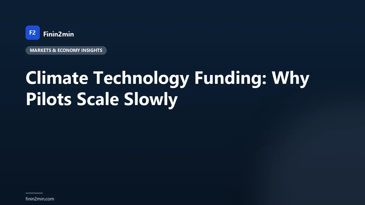 Climate Technology Funding: Why Pilots Scale Slowly