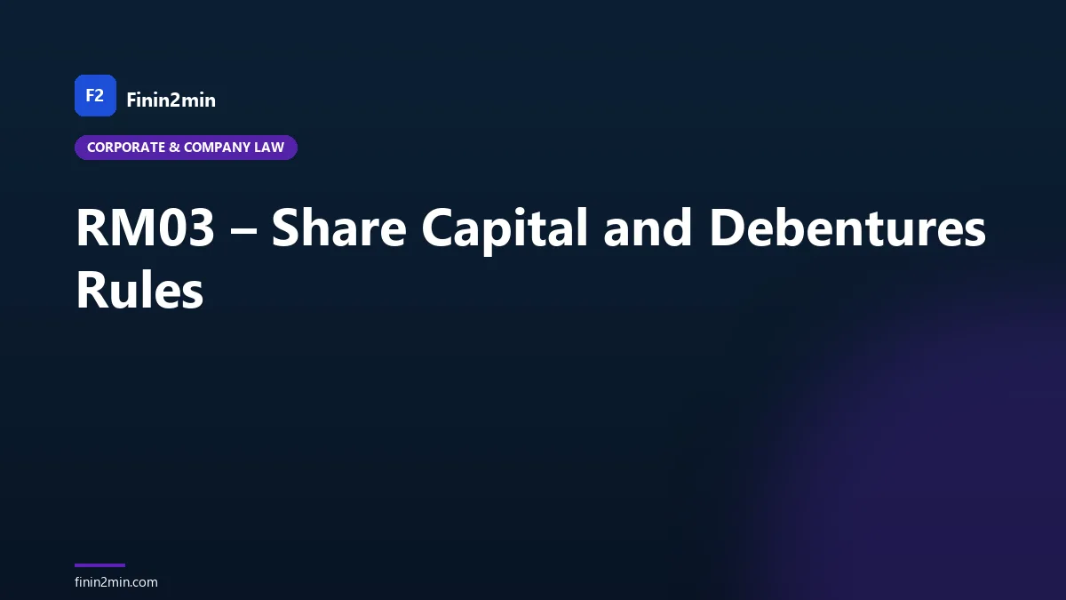 RM03 – Share Capital and Debentures Rules