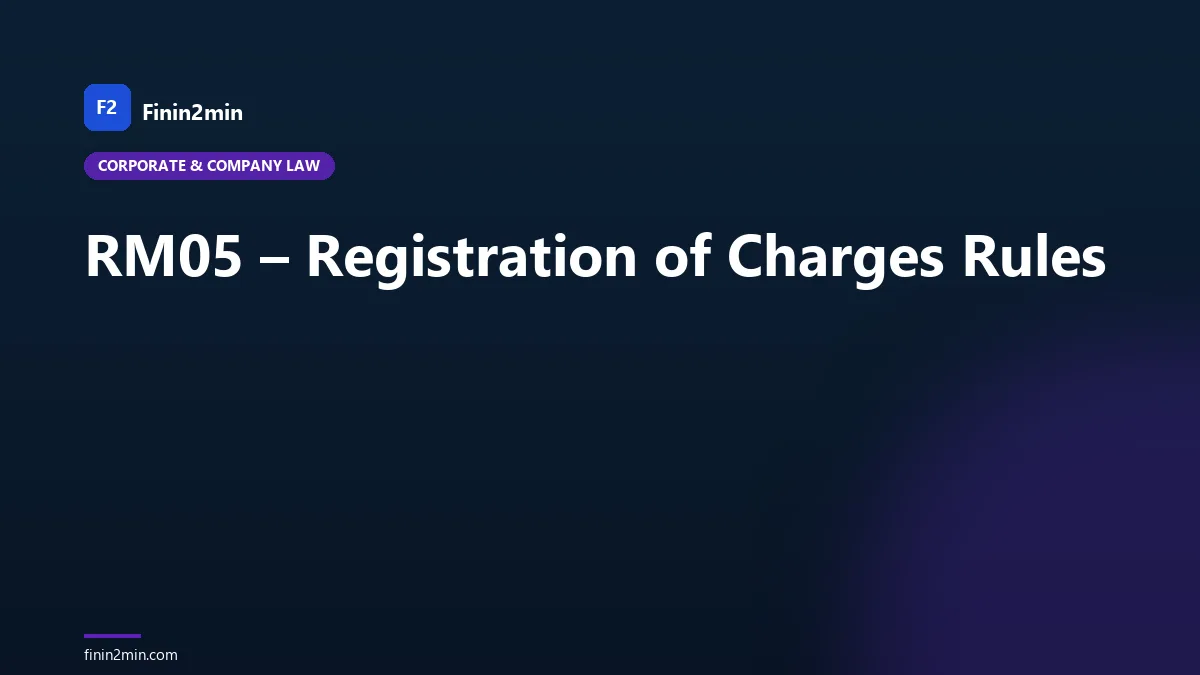 RM05 – Registration of Charges Rules