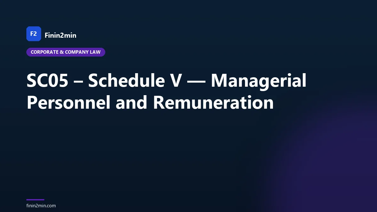 SC05 – Schedule V — Managerial Personnel and Remuneration