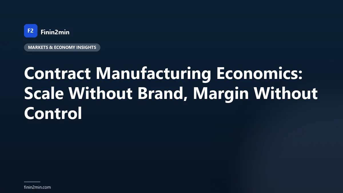 Contract Manufacturing Economics: Scale Without Brand, Margin Without Control