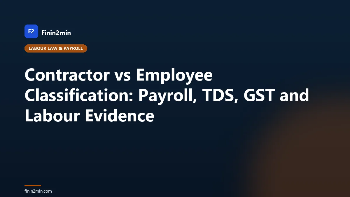 Contractor vs Employee Classification: Payroll, TDS, GST and Labour Evidence