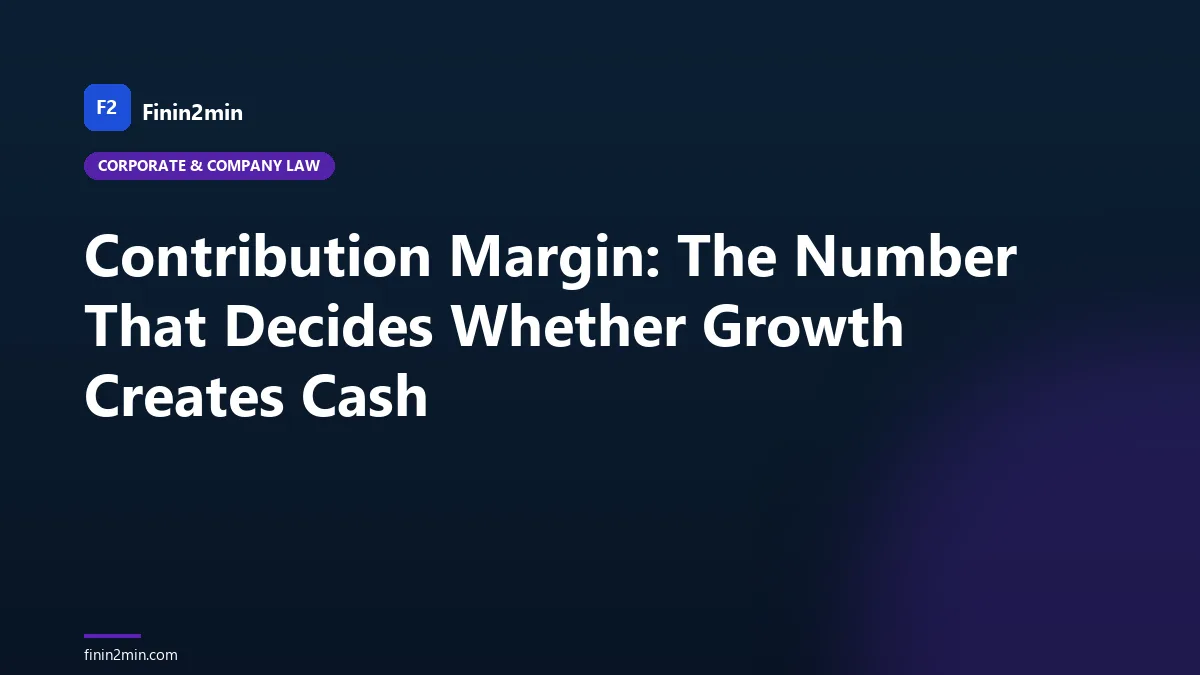 Contribution Margin: The Number That Decides Whether Growth Creates Cash
