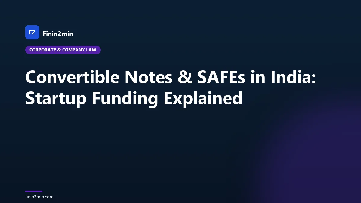 Convertible Notes & SAFEs in India: Startup Funding Explained
