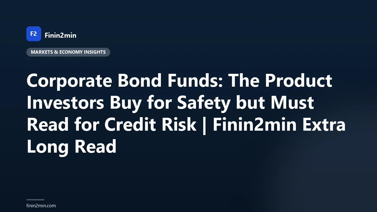 Corporate Bond Funds: The Product Investors Buy for Safety but Must Read for Credit Risk | Finin2min Extra Long Read
