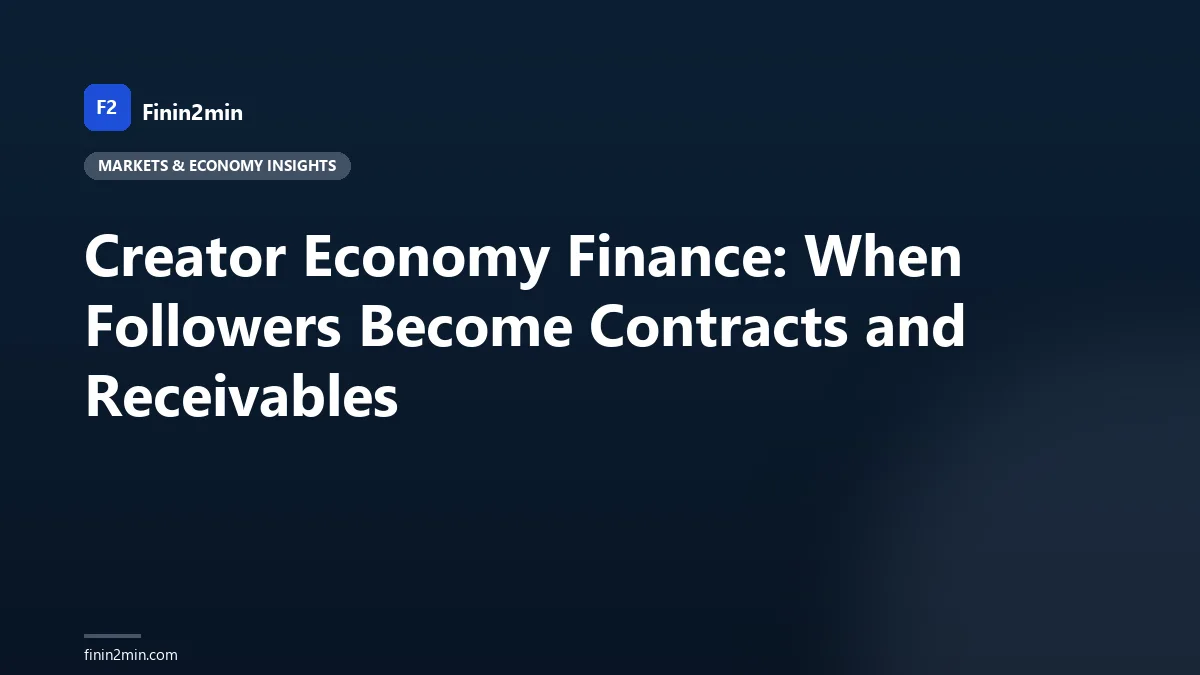 Creator Economy Finance: When Followers Become Contracts and Receivables