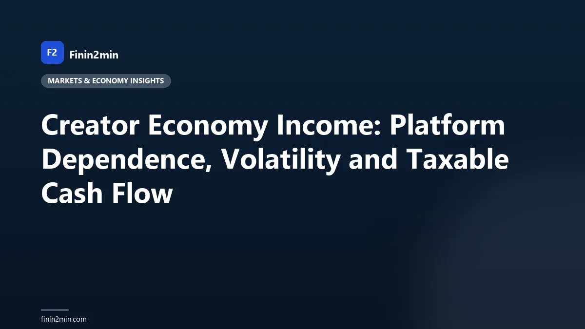 Creator Economy Income: Platform Dependence, Volatility and Taxable Cash Flow