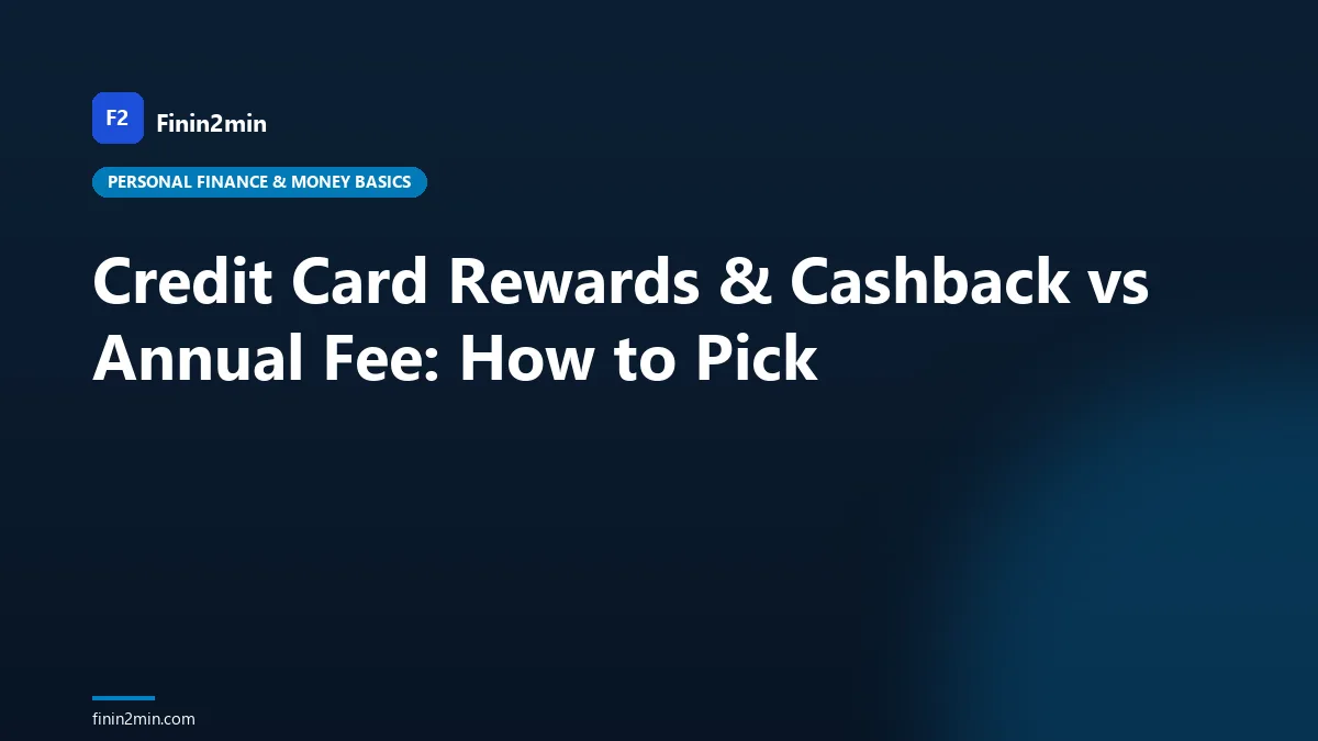 Credit Card Rewards & Cashback vs Annual Fee: How to Pick