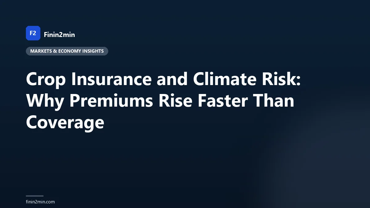 Crop Insurance and Climate Risk: Why Premiums Rise Faster Than Coverage