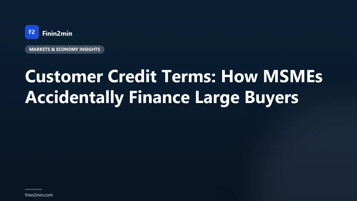 Customer Credit Terms: How MSMEs Accidentally Finance Large Buyers