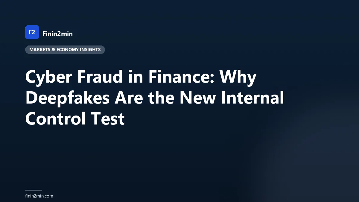 Cyber Fraud in Finance: Why Deepfakes Are the New Internal Control Test