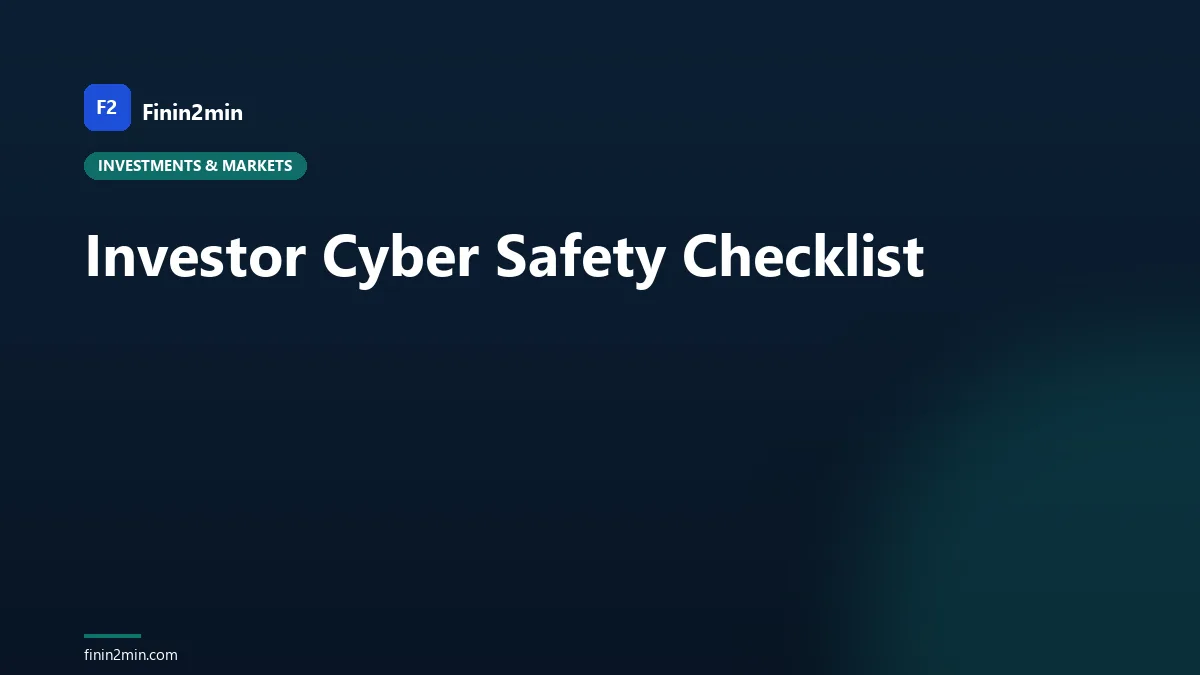 Investor Cyber Safety Checklist