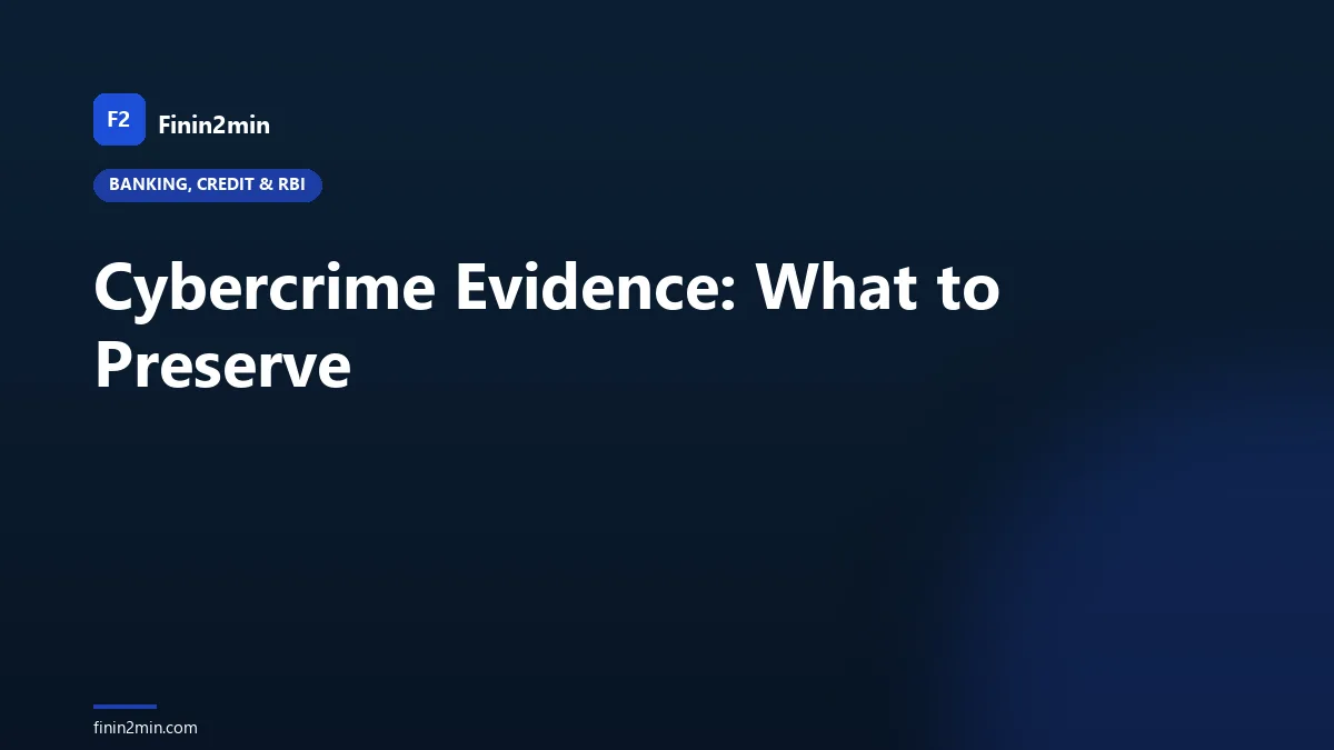 Cybercrime Evidence: What to Preserve