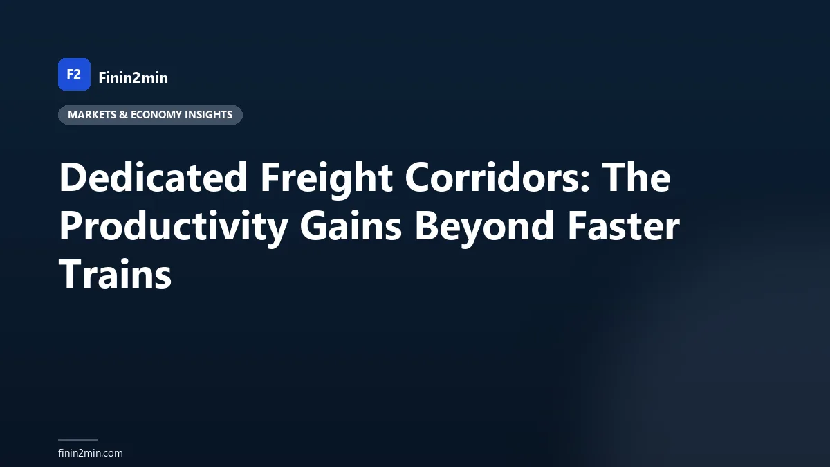 Dedicated Freight Corridors: The Productivity Gains Beyond Faster Trains